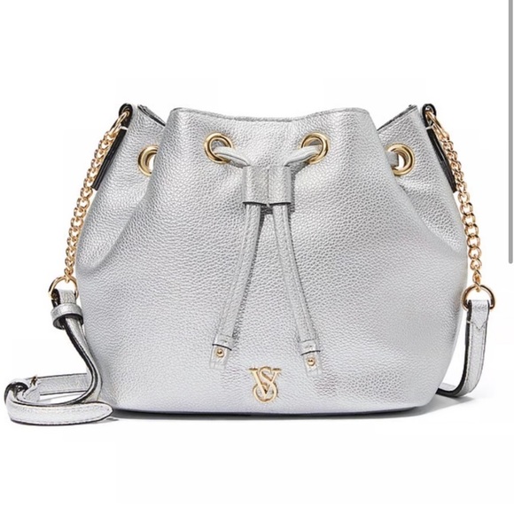 VICTORIA SECRET Mini Bucket Bag In Silver - Picture 2 of 15